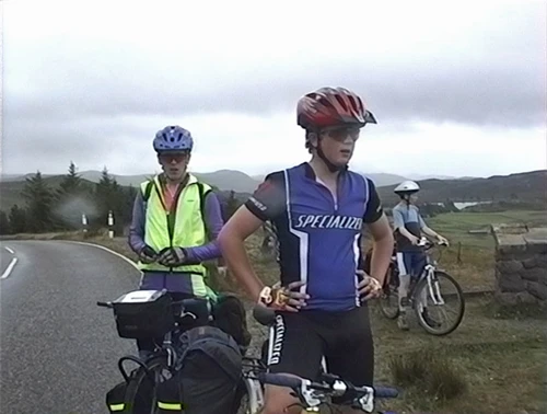 Julian, Gavin and Andrew take in Loch Ewe from Inverewe Viewpoint, Tournaig, 11.4 miles from Carn Dearg.