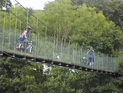 Ropey footbridge over the River Dundonnell - our shortcut, 33.1 miles from Carn Dearg.