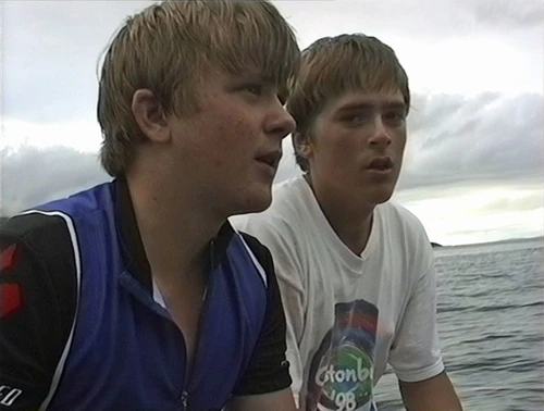 Gavin and Luke enjoy the ride on Mother Goose from the Alltnaharrie Inn to Ullapool.