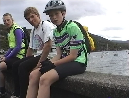 Enjoying Loch Broom outside Ullapool Youth Hostel.