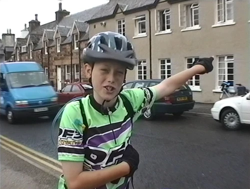 Dominic points out Ullapool Youth Hostel.