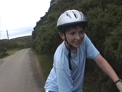 Andrew doing fine before the final descent to Lochinver, 29.0 miles from Ullapool.