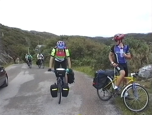 Riding beside Loch Roe—33.3 miles from Ullapool, just under a mile to Achmelvich Youth Hostel.