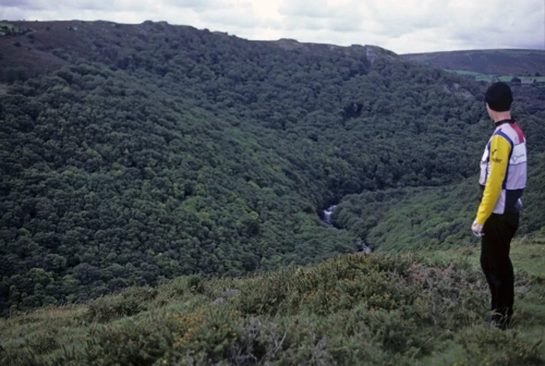 Mark Williams pauses to take in the Dart Valley from Doctor Blackall’s Drive.