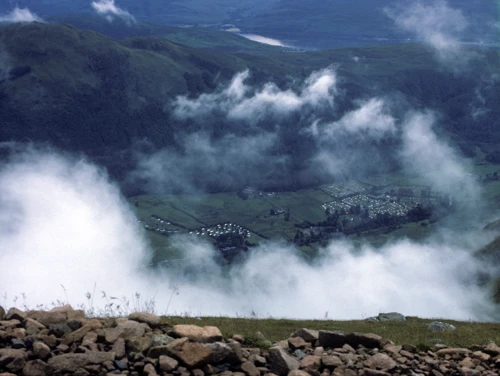 Looking back to the youth hostel in Glen Nevis