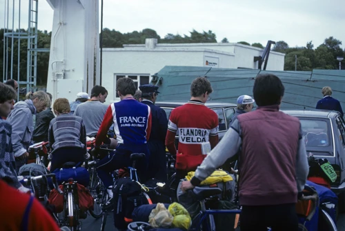 The group being loaded onto the ferry at Mallaig