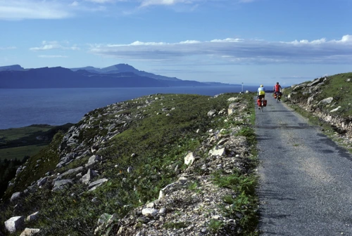 The top of the hill on Raasay - the hostel is just around the corner