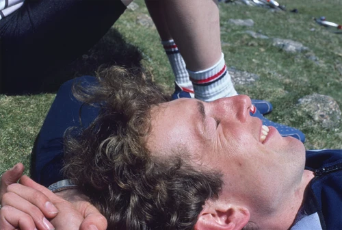 Michael caught napping on Ugborough Beacon by a camera thief!