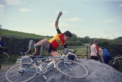 Jason’s speed run into the gravel pile ends as expected — down he goes.