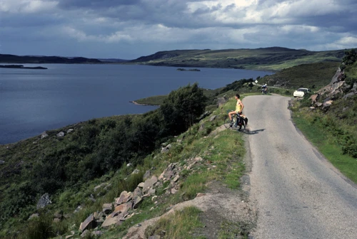 Michael Hall savours Loch Bad a’ Ghaill on the Drumrunie–Badnagyle road, 16 miles in.