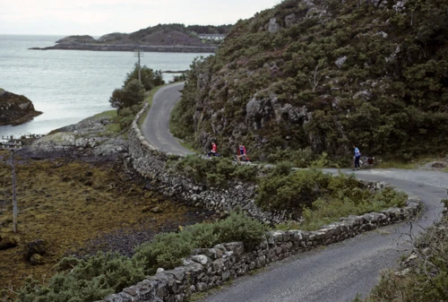 Chris, Michael Hall and Andrew Brush at our 1986 crash site, Enard Bay.