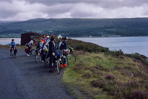 Rolling out on the coast road, Shore Street across Applecross Bay.