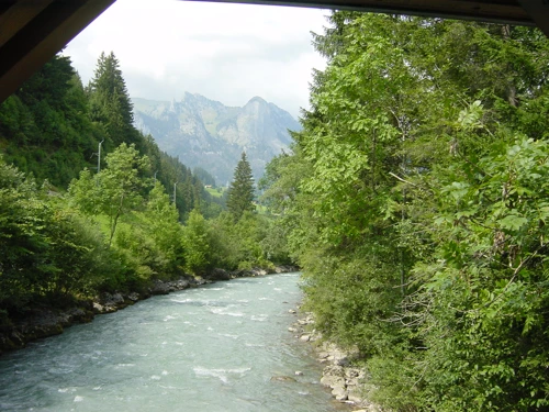 The River Simme we’ve been following, from the Garstatt bridge on Route 9. 21.1 miles in.