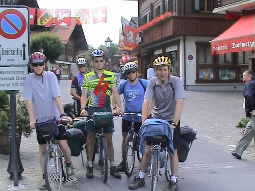 Group photo in Gstaad, courtesy of a friendly German tourist.