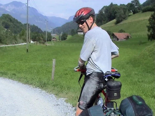 Olly takes a tumble on loose gravel after Boltigen. 24.3 miles in.