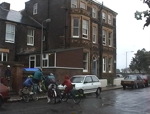 Great Yarmouth youth hostel on a very wet morning.