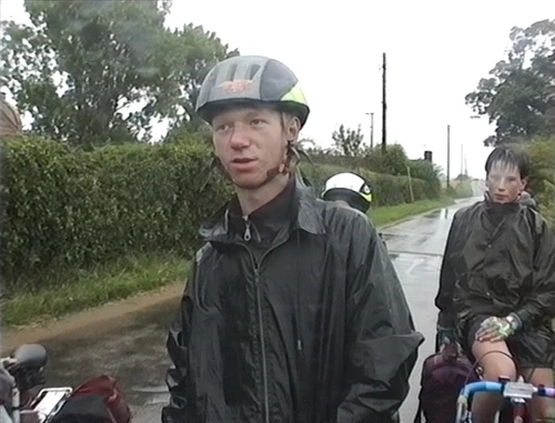 Peter Grantham and Matthew Soame make the best of the bad weather at Tuttington.