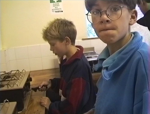 Daniel and Tristan rustle up breakfast at Sheringham youth hostel.
