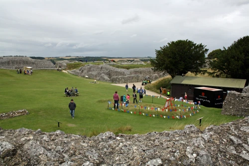 John and George in Old Sarum’s Keep (Inner Ward)