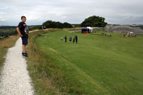 Dillan on the boundary of the Keep at Old Sarum