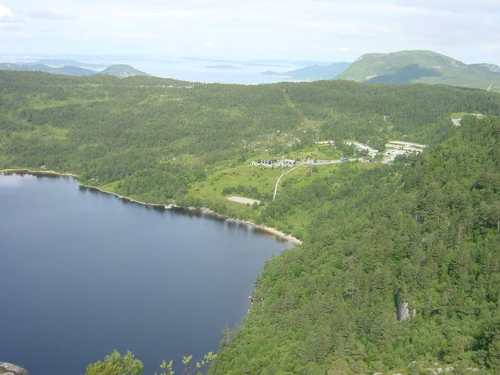 Another look back to Revsvatnet on the walk to Pulpit Rock.