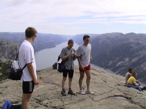Savouring Preikestolen's breathtaking scenery.
