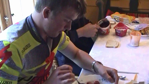 Finally, a much‑needed evening meal at our Hellandsbygd B&B — 54.4 miles from Hjelmeland.