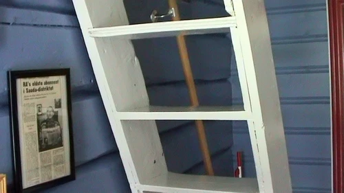 The ladder from the hall up to our loft at Hellandsbygd Guest House.