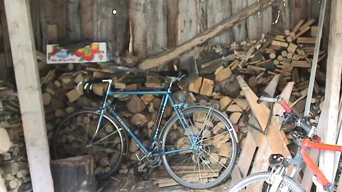 The woodshed doubles as our bike shed at Hellandsbygd Guest House.