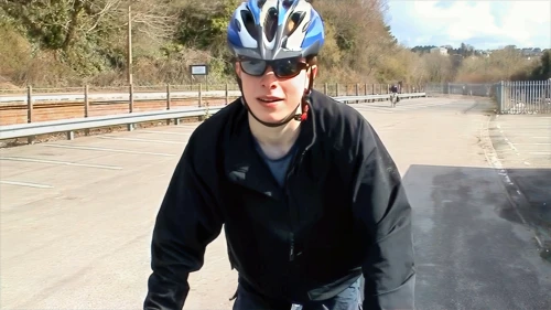 Joe and Josh in Liskeard Station car park, ready to ride.