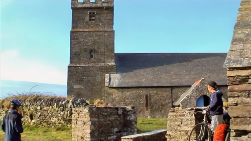 Tintagel Parish Church on the track to the hostel—29.1 miles in.