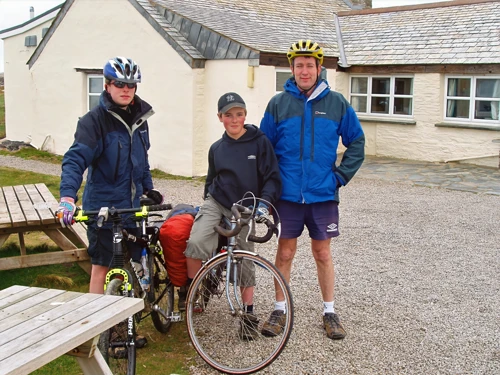 Outside Tintagel YH: Joe, Josh and Michael.