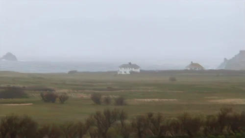 Misty view towards Booby's Bay, near Constantine Bay and Treyarnon Bay hostel.