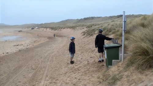 Constantine Bay beach, 0.4 miles along the coast path from the hostel.