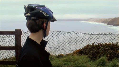 Tide in as we reach Perranporth Youth Hostel - 28.7 miles in.