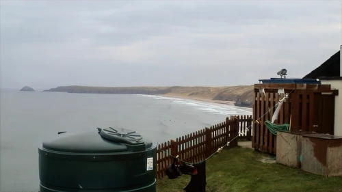 View of Perranporth Beach from the youth hostel.