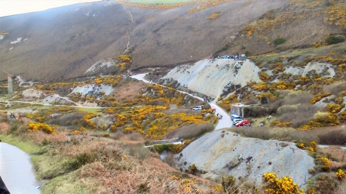 Looking back to the RNLI motorbike scramble as we head for St Agnes.