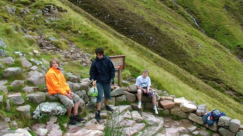 Our rest stop below the lake on the Ben Nevis climb from the hostel.