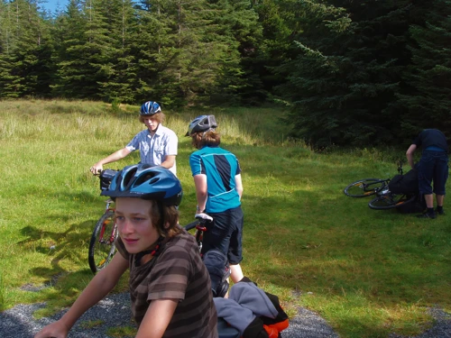 Refreshment stop in Glen Varragill Forest.