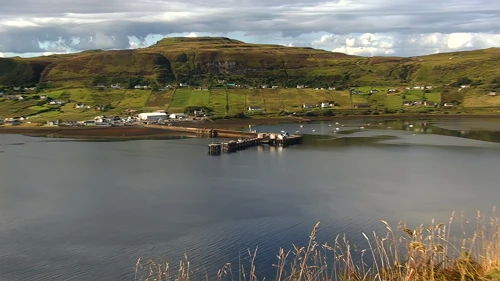 Approaching the Uig ferry terminal on Skye.