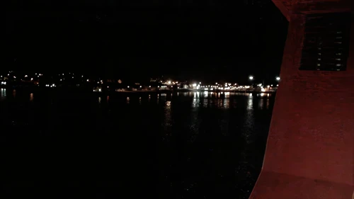 Approaching Ullapool on the late ferry from Stornoway, 35.8 miles in.