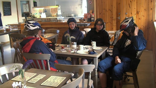 Much-needed afternoon refreshments at Achins Bookshop Café, Inverkirkaig.