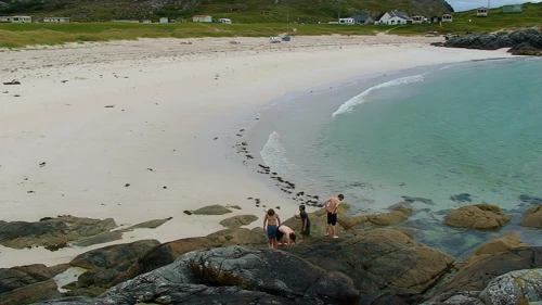 The main section of Achmelvich Beach.