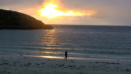 Sunset over Achmelvich Beach.