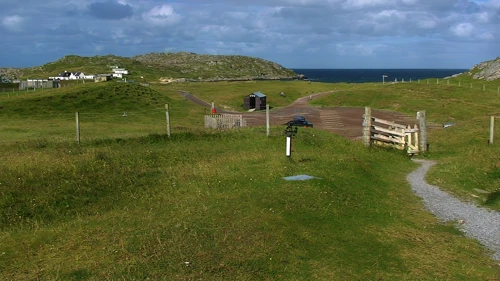 View over Achmelvich Beach from the youth hostel