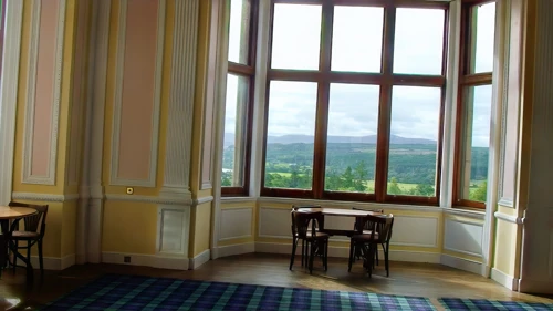Lounge, first floor, Carbisdale Castle Youth Hostel.