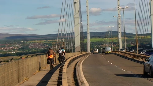 Crossing the Kessock Bridge into Inverness, 48.1 miles into the ride.