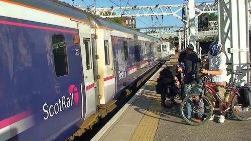 Disembarking the sleeper train at Euston Station, London