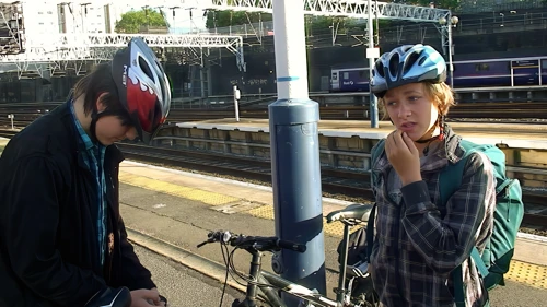 Disembarking the sleeper train at Euston Station, London
