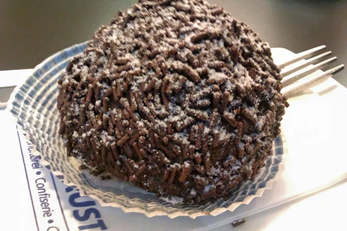 John’s chocolate cake at Hotz Rust Bakery, Rotkreuz.